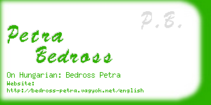 petra bedross business card